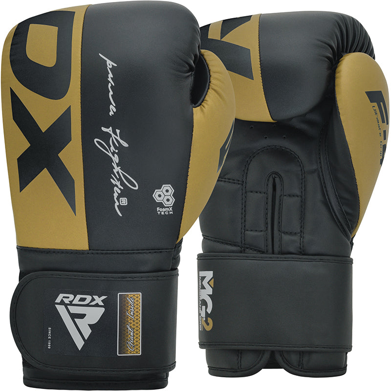 RDX F4 Boxing Sparring Gloves Hook & Loop Golden