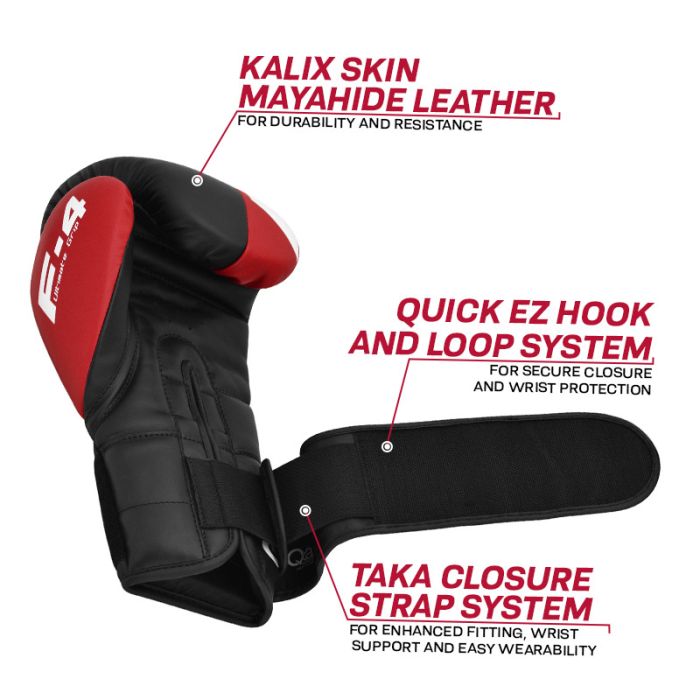 RDX F4 Boxing Sparring Gloves Hook & Loop Red