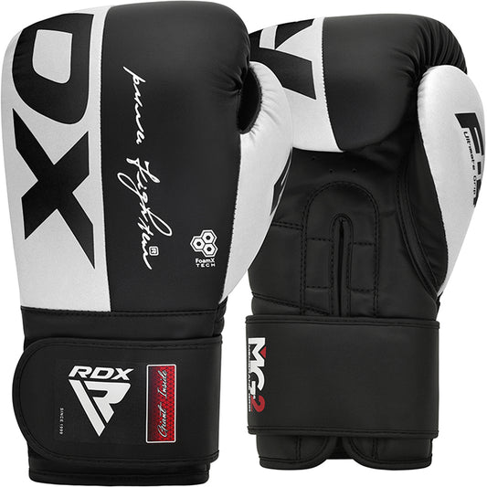 RDX F4 Boxing Sparring Gloves Hook & Loop White/Black