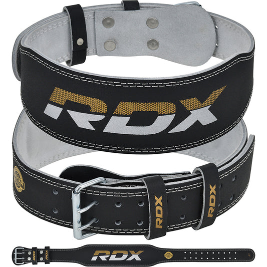 RDX 4'' Leather Weightlifting Gym Belt